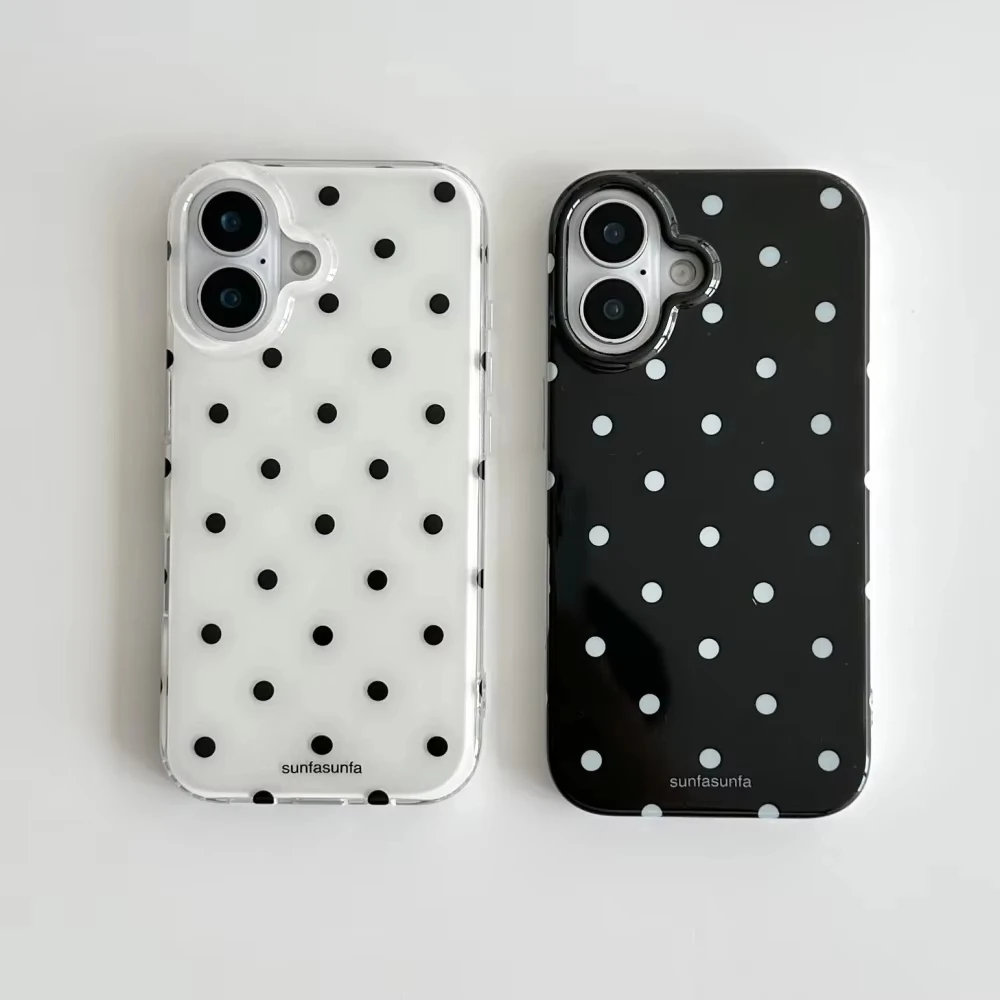 Phone Cases Polka Dot - Minimalist Black and White Polka Dots