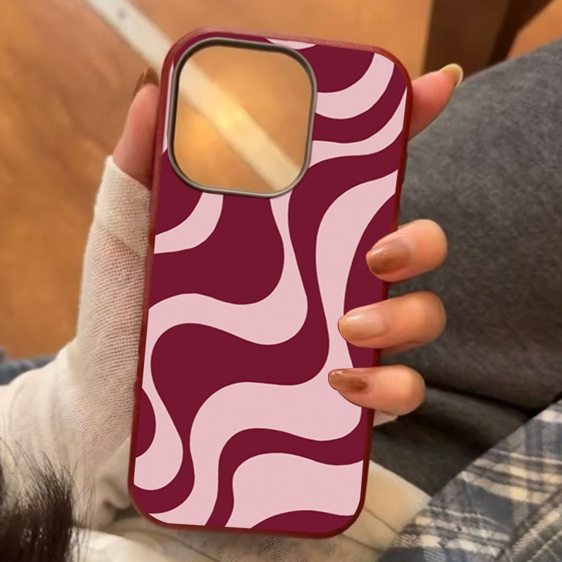 Phone Cases Cool - Retro Pink Abstract Wave Pattern Phone
