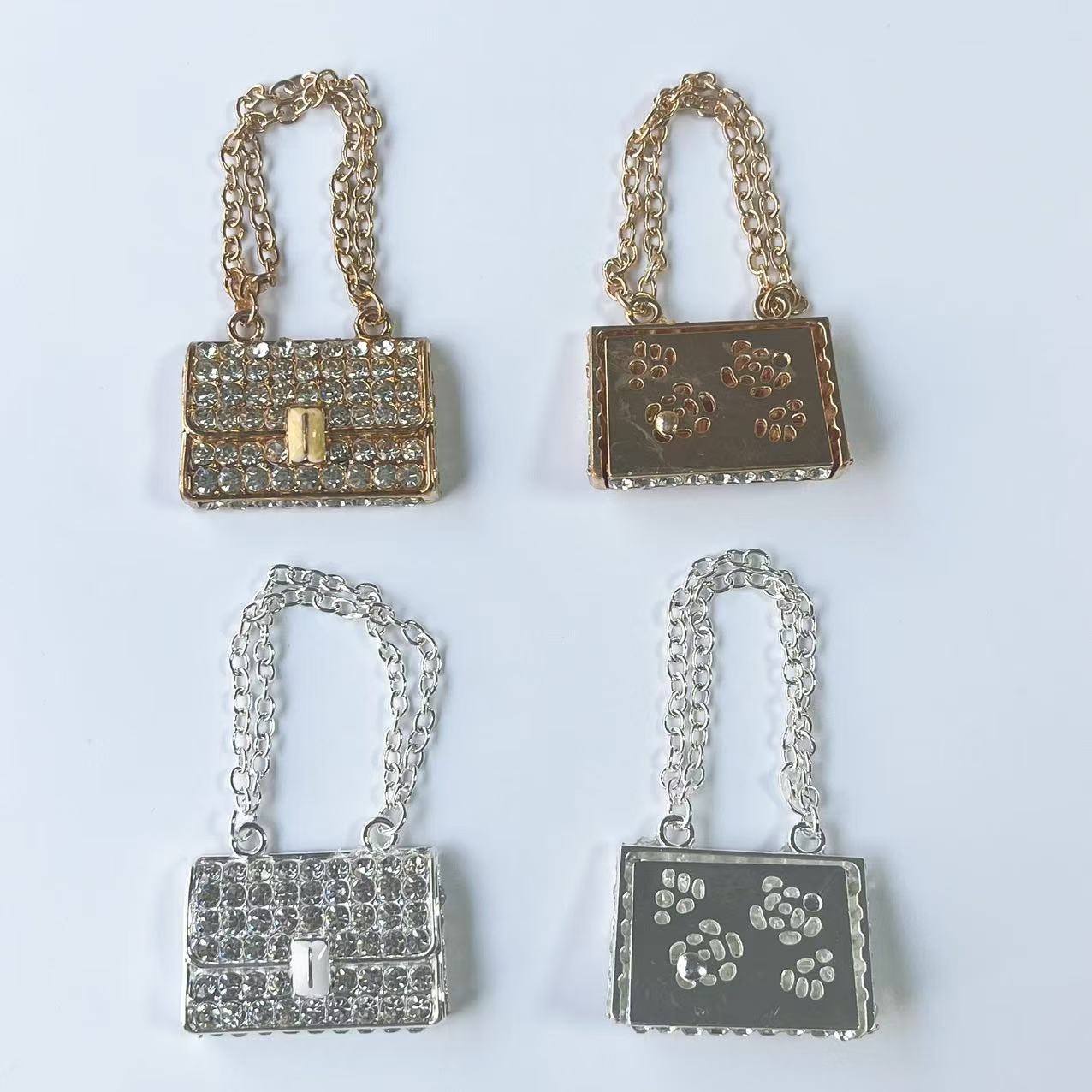 Phone Cases Europe - 4Pcs Chic Mini Rhinestone Handbag Bag