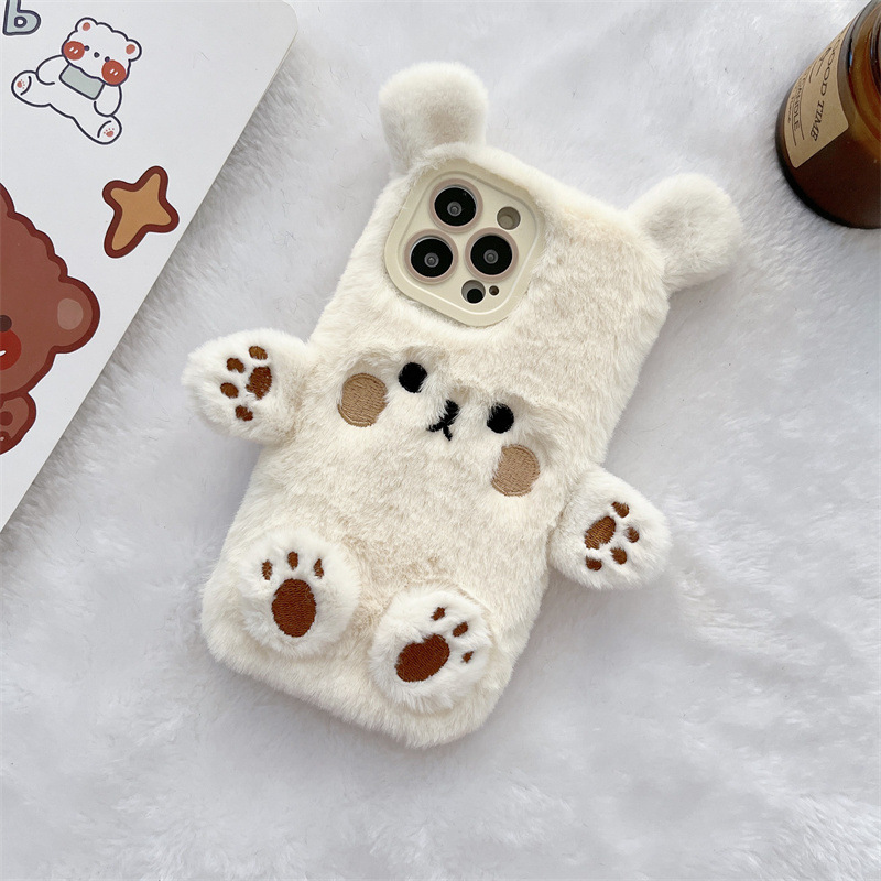 Korean 3D Cartoon Bear Fluffy  - огляд і ціна Phone Cases Apple