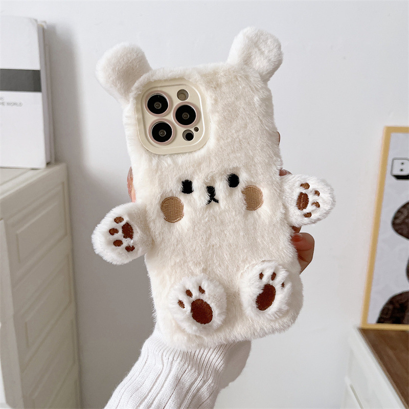 Korean 3D Cartoon Bear Fluffy  - огляд і ціна Phone Cases Apple