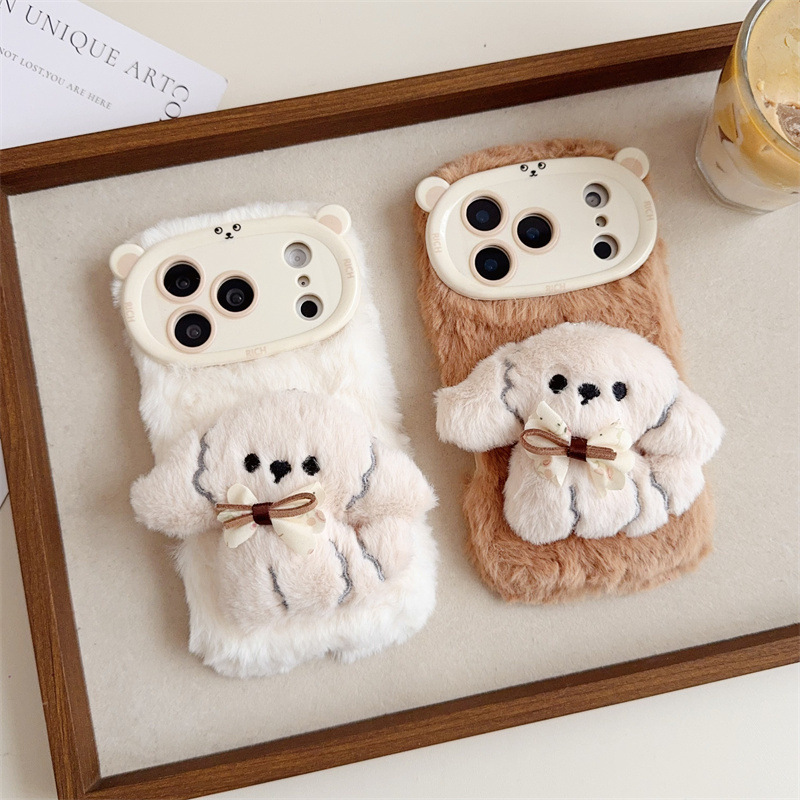 3D Cartoon Bowknot Puppy Warm  - огляд і ціна Phone Cases Apple