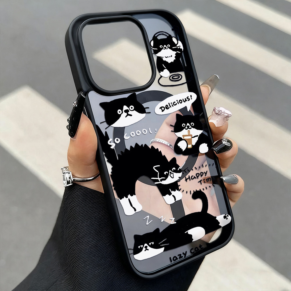 Funny Black Cat Wireless Charg - огляд і ціна Phone Cases Quirky