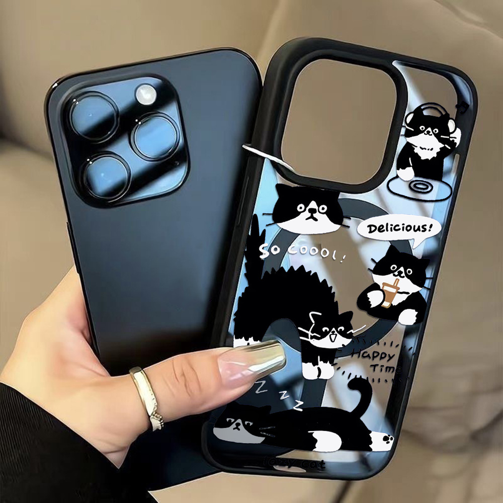 Funny Black Cat Wireless Charg - огляд і ціна Phone Cases Quirky