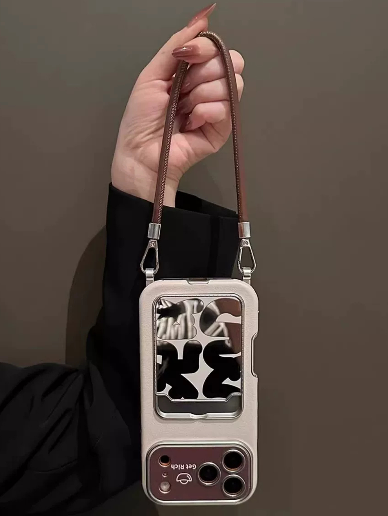 Luxury Leather Mirror Card Hol - огляд і ціна Phone Cases With Card Holder