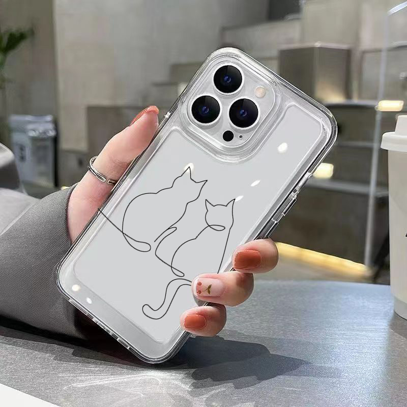 Cute Line Cat Anti-drop Phone  - огляд і ціна Phone Cases Cat