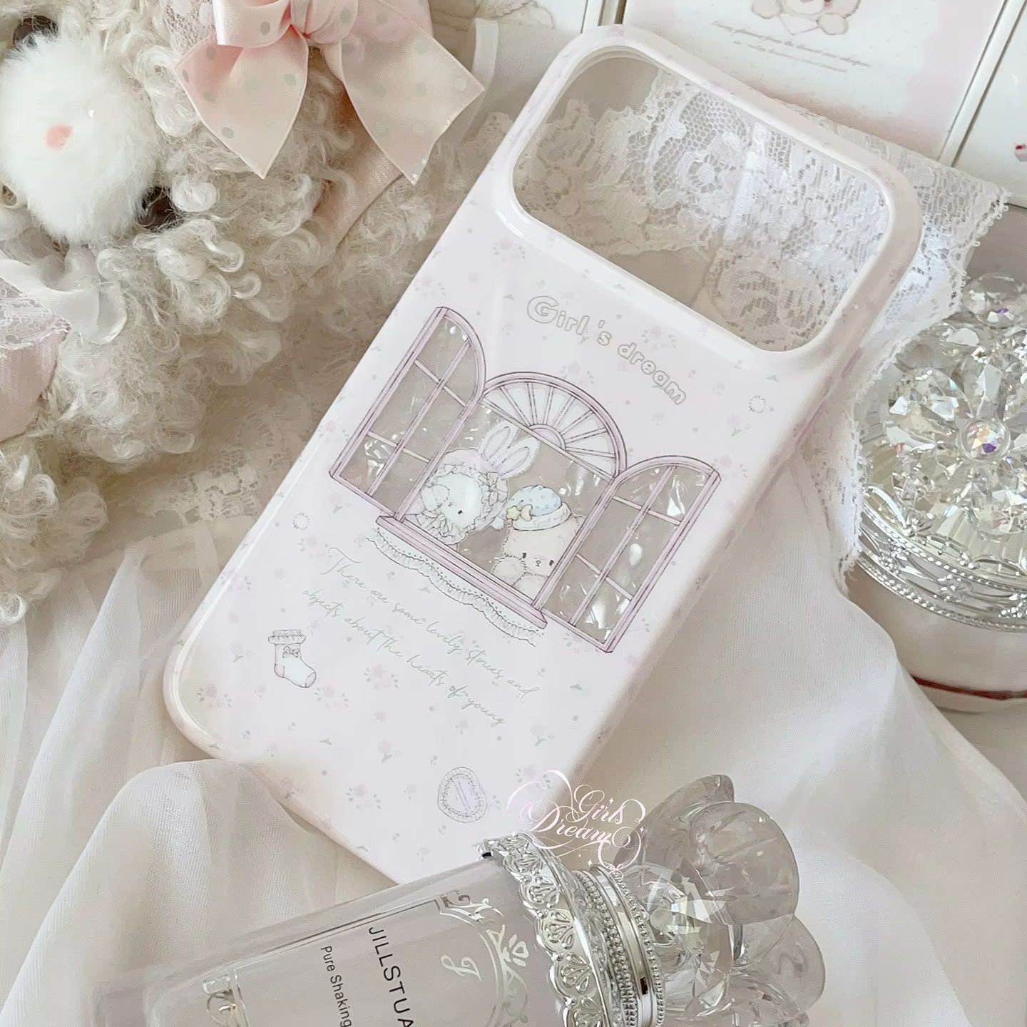 Kawaii Bunny Bear Floral Pink  - огляд і ціна Phone Cases Cool Girl