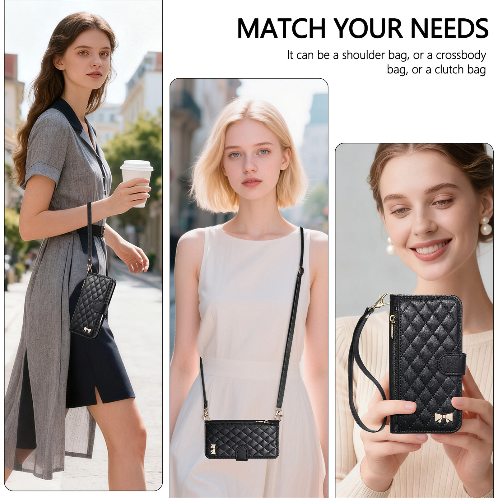 PU Leather Zipper Crossbody Wr - огляд і ціна Phone Cases With Card Holder