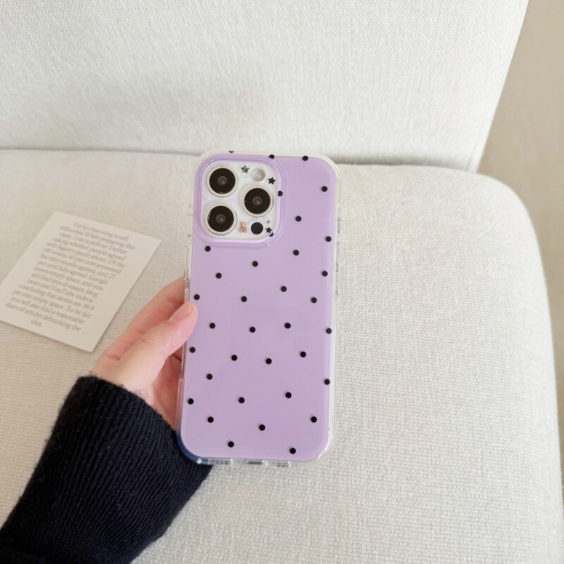 Korean White & Purple Polka Do - огляд і ціна Phone Cases Polka Dot