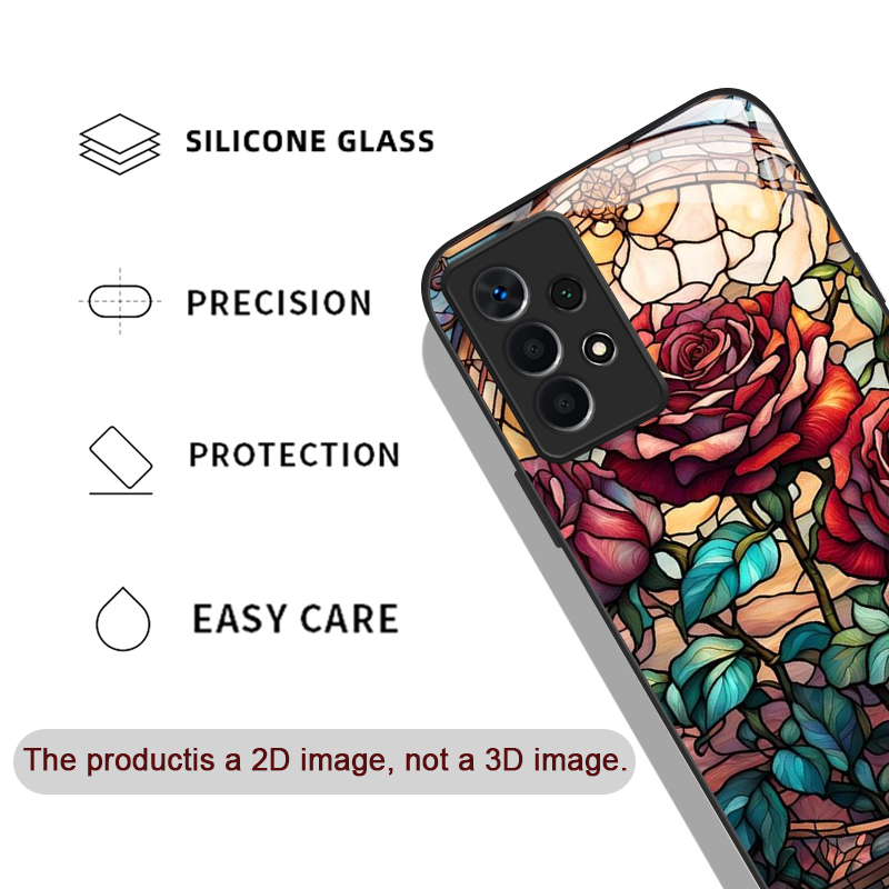 Art Colorful Glass Style Rose  - огляд і ціна Phone Cases For Samsung A14