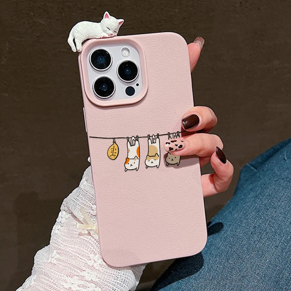 3D Cute Cartoon Cat Leather Ca - огляд і ціна Phone Cases Cat