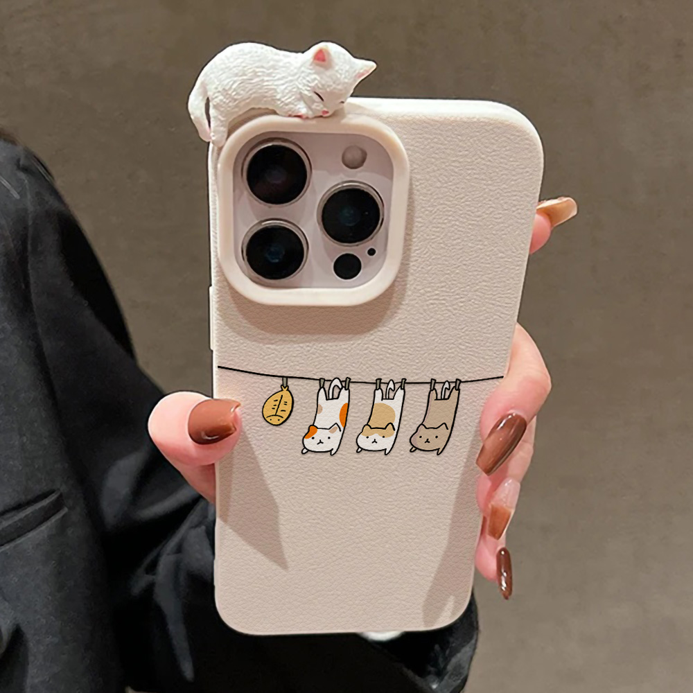 3D Cute Cartoon Cat Leather Ca - огляд і ціна Phone Cases Cat