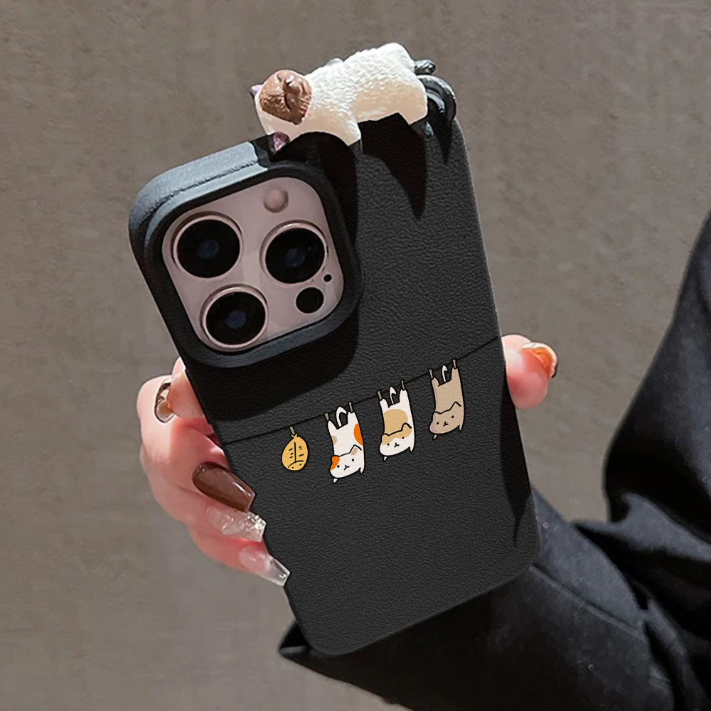 3D Cute Cartoon Cat Leather Ca - огляд і ціна Phone Cases Cat