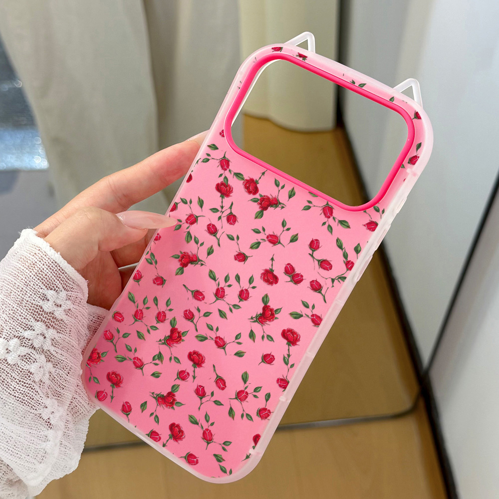 Red Rose Flower Cat Ear Phone  - огляд і ціна Phone Cases Cat