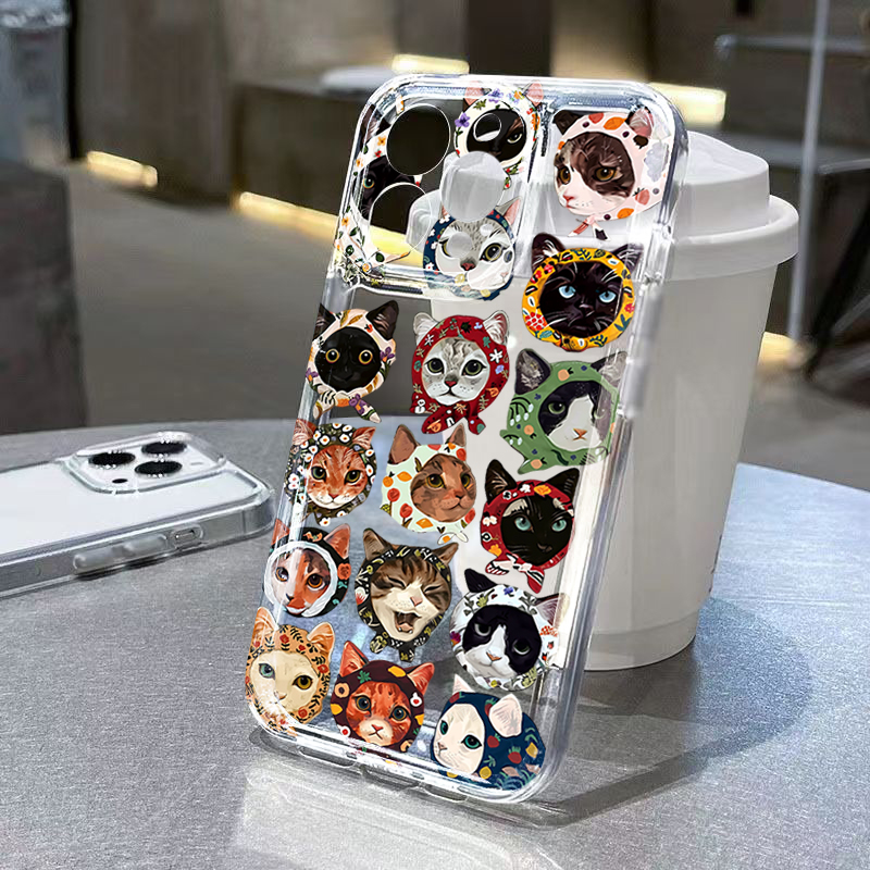 Cute Bandana Cat Clear Phone C - огляд і ціна Phone Cases Cat