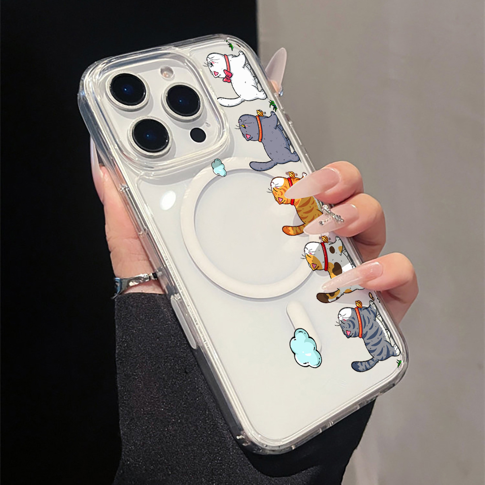 Cute Cartoon Cat Clear Phone C - огляд і ціна Phone Cases Cat