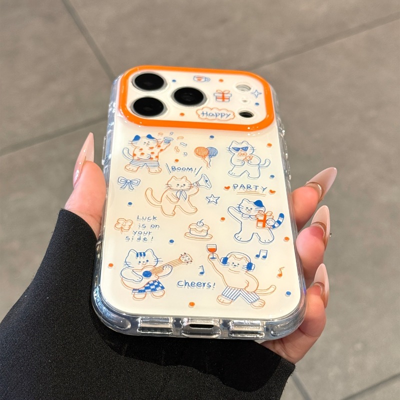 Cartoon Cute Line Cat Pattern  - огляд і ціна Cute Anime Case